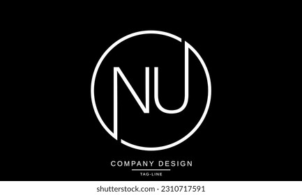 NU, UN, Abstract Letters Logo Monogram