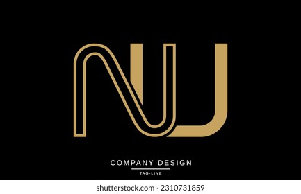 NU, UN, Abstract Letters Logo Monogram