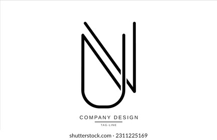 NU, UN, Abstract Letters Logo Monogram