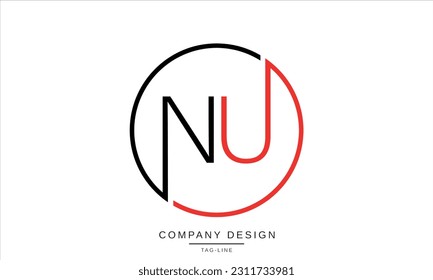 NU, UN, Abstract Letters Logo Monogram