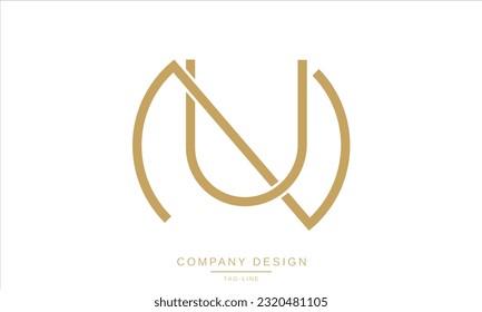 NU, UN, Abstract Logo Letters Monogram