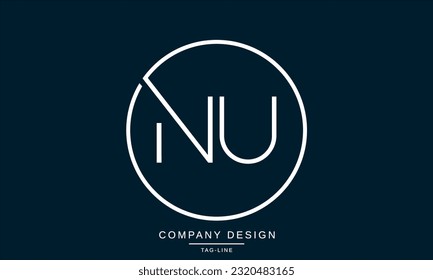 NU, UN, Abstract Logo Letters Monogram