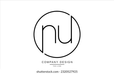 NU, UN, Abstract Logo Letters Monogram