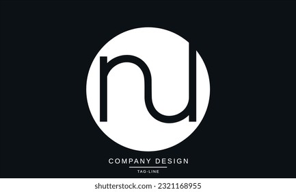 NU, UN, Abstract Logo Letters Monogram