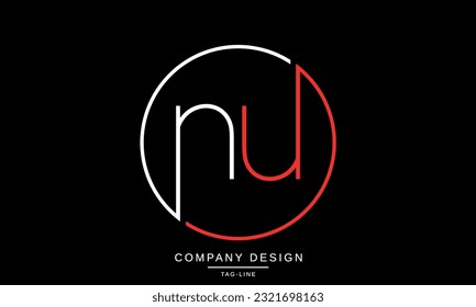 NU, UN, Abstract Logo Letters Monogram