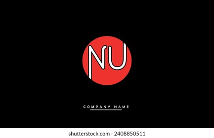 NU, UN Alphabets Letters Logo Monogram