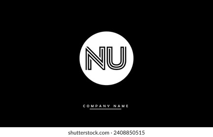 NU, UN Alphabets Letters Logo Monogram