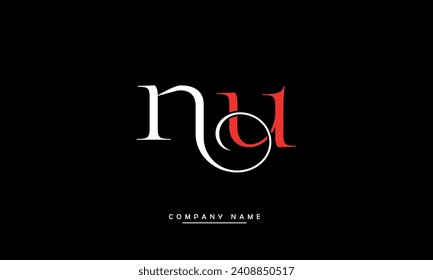 NU, UN Alphabets Letters Logo Monogram