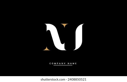 NU, UN Alphabets Letters Logo Monogram