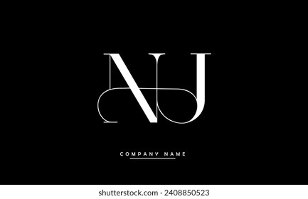 NU, UN Alphabets Letters Logo Monogram