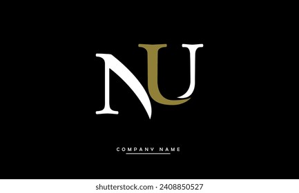 NU, UN Alphabets Letters Logo Monogram