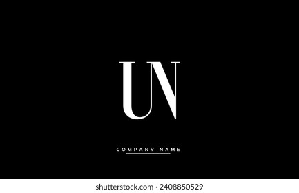 NU, UN Alphabets Letters Logo Monogram