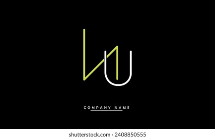 NU, UN Alphabets Letters Logo Monogram