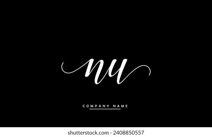 NU, UN Alphabets Letters Logo Monogram