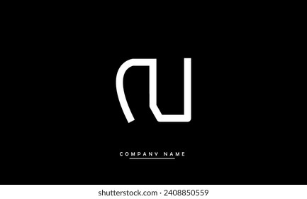 NU, UN Alphabets Letters Logo Monogram