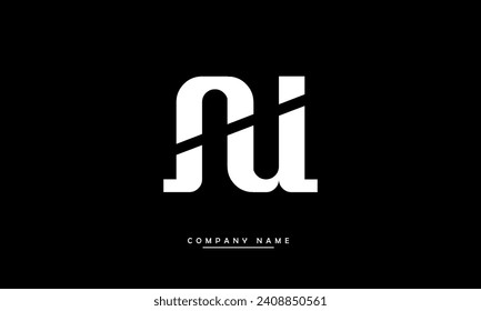 NU, UN Alphabets Letters Logo Monogram