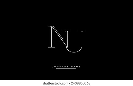 NU, UN Alphabets Letters Logo Monogram