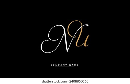 NU, UN Alphabets Letters Logo Monogram