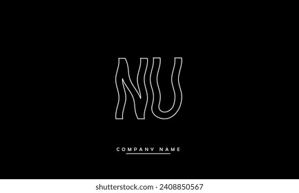 NU, UN Alphabets Letters Logo Monogram