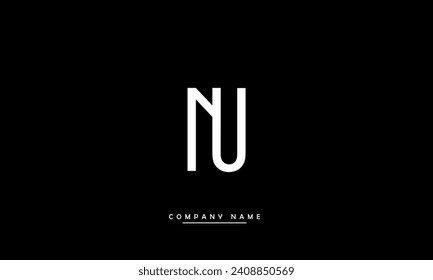 NU, UN Alphabets Letters Logo Monogram