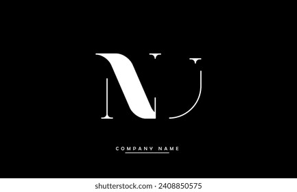 NU, UN Alphabets Letters Logo Monogram