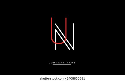 NU, UN Alphabets Letters Logo Monogram