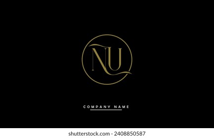 NU, UN Alphabets Letters Logo Monogram