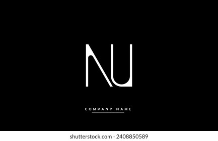 NU, UN Alphabets Letters Logo Monogram