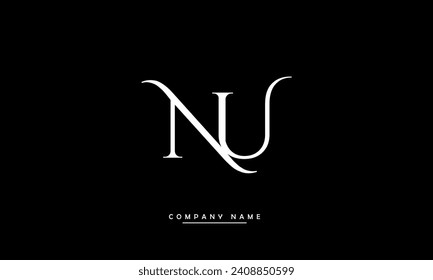 NU, UN Alphabets Letters Logo Monogram