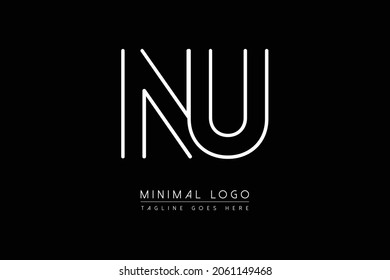 NU or UN initial letter Creative and Minimalist fonts monogram icon  luxury alphabet vector design illustration symbol