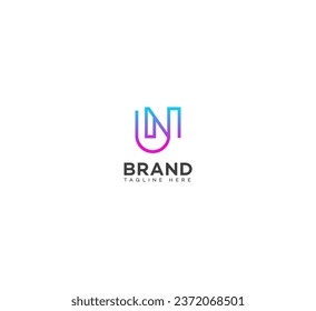 NU, UN letter branding logo