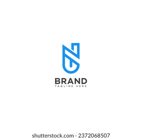 NU, UN letter branding logo