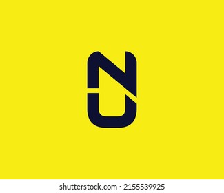 NU UN logo design vector template