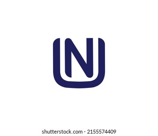 NU UN logo design vector template