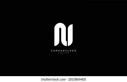 NU UN  N AND U Abstract initial monogram letter alphabet logo design