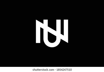 NU UN N U logo design concept with background. Initial based creative minimal monogram icon letter. Modern luxury alphabet vector design