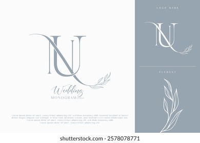 NU UN Wedding Monogram Logo