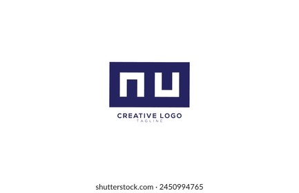 NU UU Abstract initial monogram letter alphabet logo design