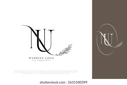 Logotipo de la Boda de NU con el monograma floral