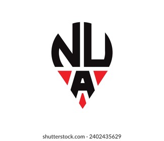 NUA letter location shape logo design