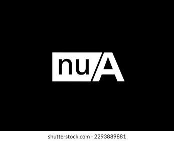 NUA Logo and Graphics design vector art, Icons isolated on black background