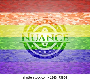 Nuance on mosaic background with the colors of the LGBT flag