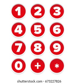 Nuber set round sticker vector