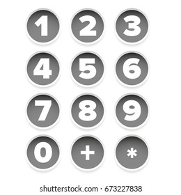 Nuber set round sticker vector