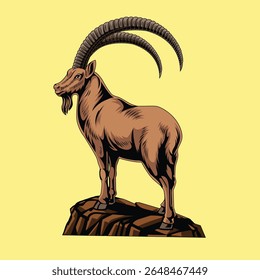 Ibeque núbio ou cabra ilustração vetorial animal