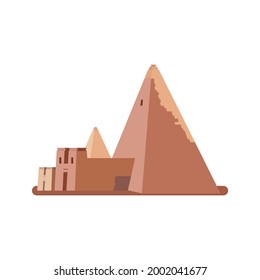 Nubian pyramids. isolated illustration on white background