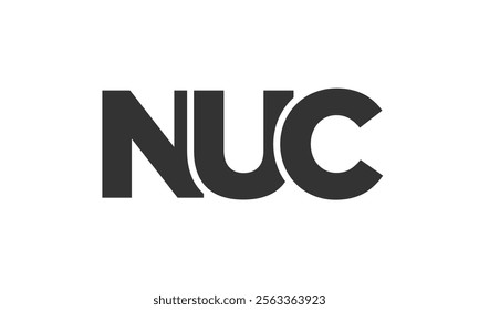 NUC logo design template with strong and modern bold text. Initial based vector logotype featuring simple and minimal typography. Trendy company identity ideal for businesses brand presence.