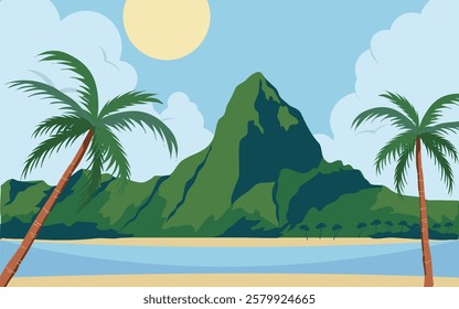 Nuca molas island Indonesia illustration