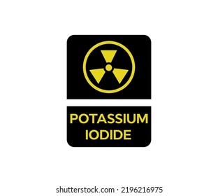 Nuclear Acciden, potassium iodide logo design.Potassium iodide for use in case of radioactive contamination vector design and illustration.
