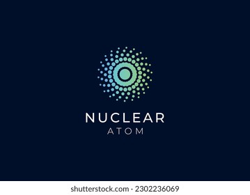 diseño de logotipo nuclear o atómico. Logo nuclear